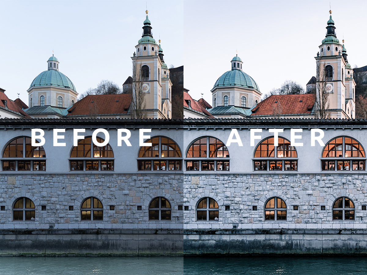 Ljubljana Plečnikova tržnica before after