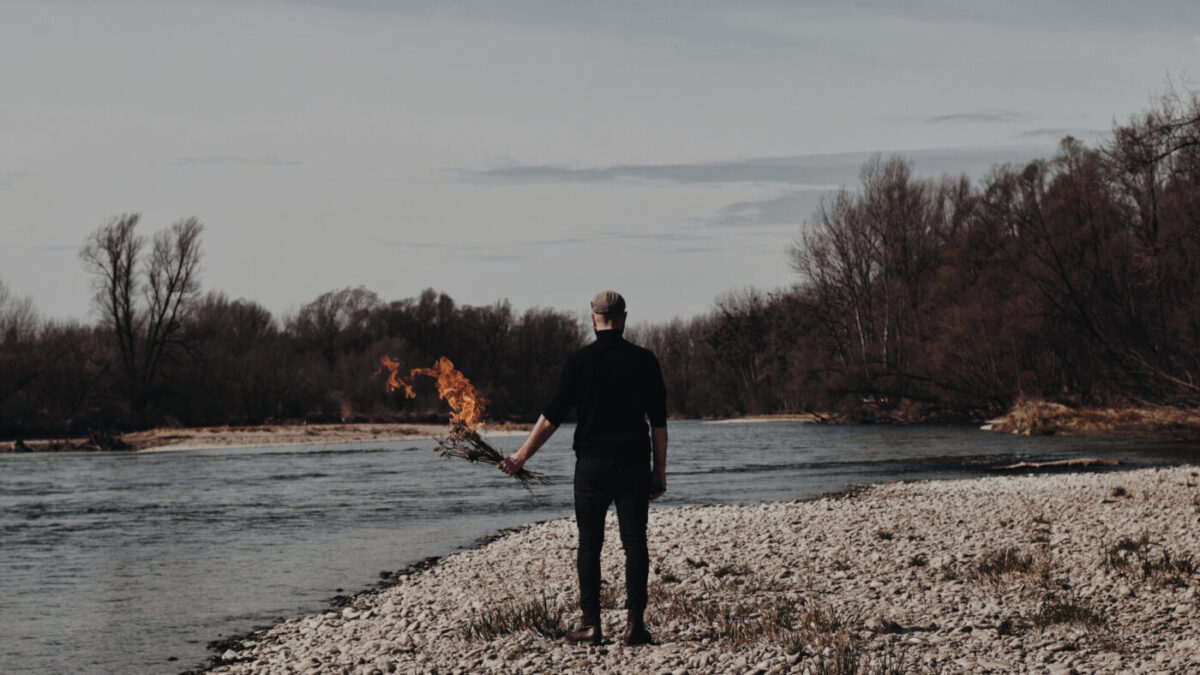 Fire by the Mura River photographed by Maja Halas