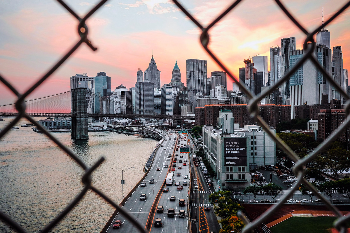 The Manhattan Bridge, often mistaken for the Brooklyn Bridge in photographs