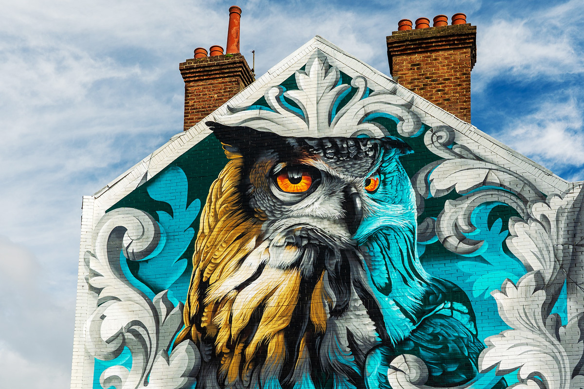Street art as a backdrop rather than the subject