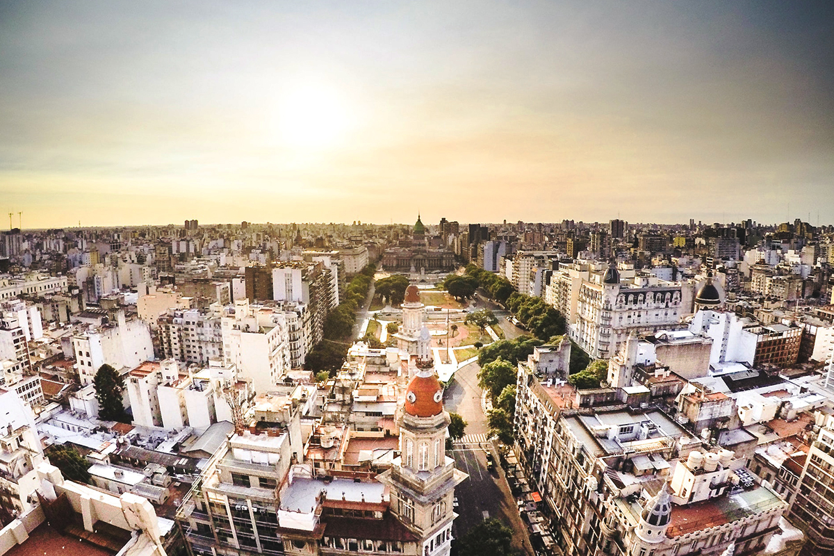 Buenos Aires city center near the Río de la Plata