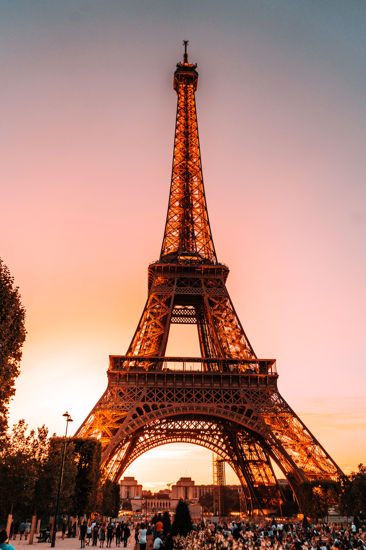 A portrait made with the tower behind
